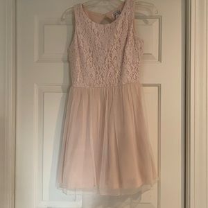 Speechless sleeveless dress lace top with tool bottom.